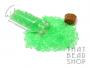 Colour Lined Clear with Bright Green Size 11-0 Seed Beads